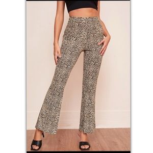 Leopard Print Flare Pants